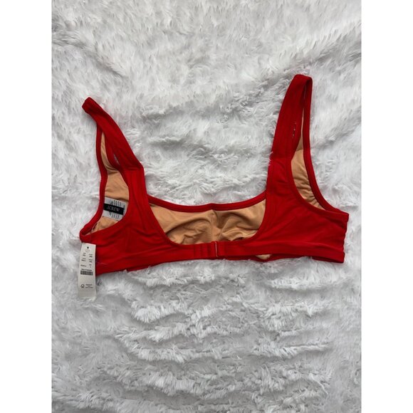 J.Crew Red Bikini Top Adjustable Back Lined Heritage Scoop Neck Bikini Top Large - Picture 4 of 10